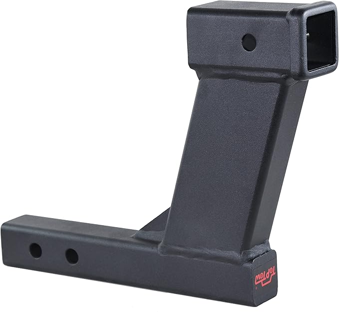 TOPTOW Trailer Hitch Extender Adapter with 10-inch Riser/Drop, 2" Receiver, 2-inch Solid Shank, 10000lbs Capacity