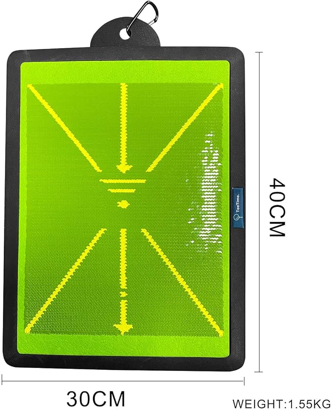 TeeTime Golf Practice Mat - Patent Pending - Dual-Tone Sequin Design - Ideal for IndoorOutdoor Golf Training - Includes Carry Clip