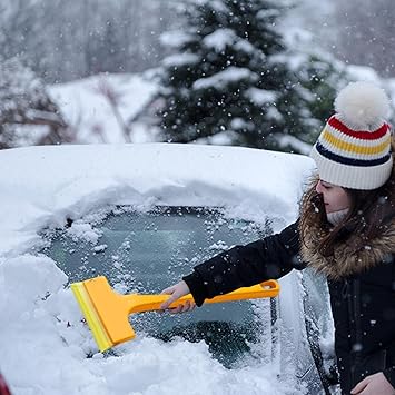 Car Ice Scraper - Windshield Scraper Snow Car Brush, Ergonomic Grip Window Ice Scraper Ice Shovel Window Deicer, Snow Scraper for Car Truck SUV Cleaning Supplies