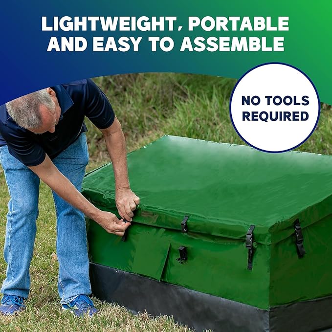 Outdoor Storage Box 143 Gallon Waterproof Deck Box, Patio Storage Box, Outside Storage Bin for Garden, Pool, Yard Camping Heavy-Duty Deck Storage Waterproof for All-Weather Protection