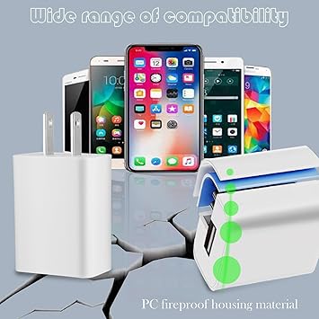 USB Wall Plug Charger Adapter, BENACES AC Power Connector, 5V 2A Power Charging Block Adapter Converter for Cell Phone, Computer, Camera, Bedside Lamp, Fan, LED Light String