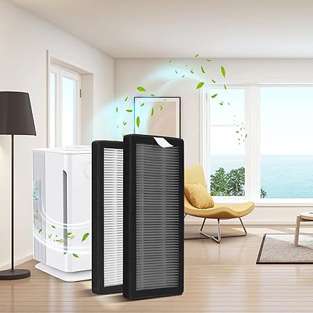 2-Pack KJ70F-117 True HEPA Replacement Filter, Compatible with Keylitos Purifier KJ70FKJ70F-117, Pre-Filters True HEPA Filters