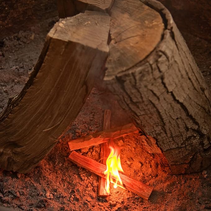 Billy Buckskin Co. 8 lb. Burlap Bag of Fatwood Fire Starter Sticks Gift Set of Fatwood, Comes in a Stylish Burlap Bag Start a Fire with just 2 Sticks 8 Pound Bag
