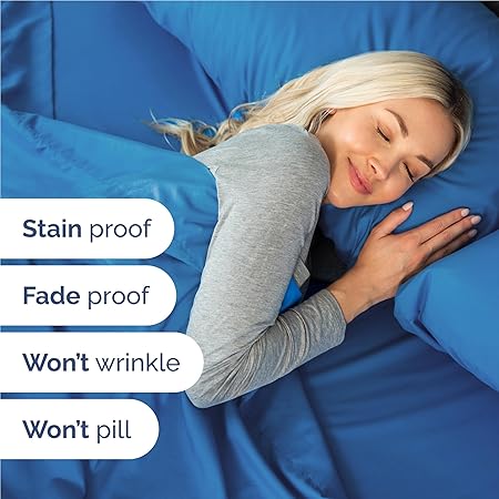 Full Size 4 Piece Sheet Set - Comfy Breathable Cooling Bed Sheets Set - Hotel Luxury Bedding for Women, Men, Kids Teens - Deep Pockets, Easy-Fit, Super Soft Wrinkle Free - Oeko-Tex - Royal Blue