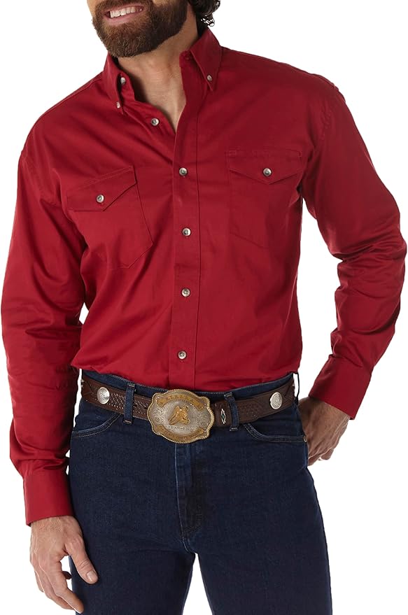 Wrangler Men's Painted Desert Two Pocket Long Sleeve Button Work Shirt