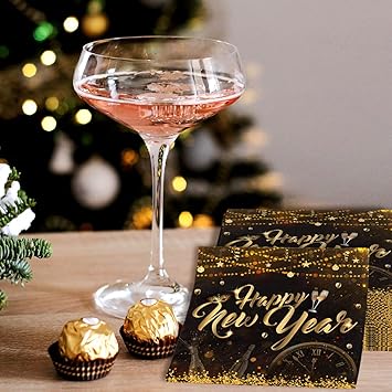 New Years Eve Napkins-40pcs Happy New Year Decoration 2025 Set happy new year napkins Black and Gold Paper Napkins for 2025 New Year Party Supplies