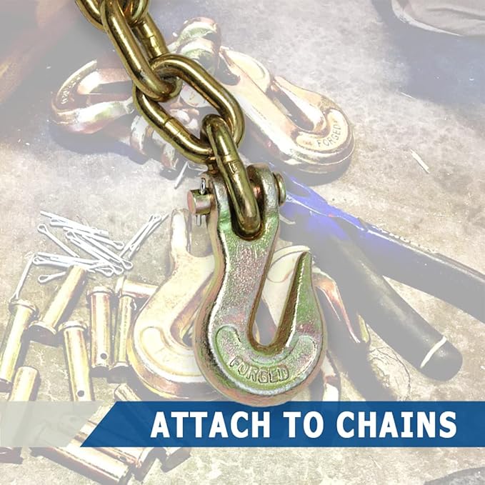 14 Grade 70 Forged Clevis Slip Hook, 14,400lbs Breaking Strength, for Chain Hooks for Trailers and Towing (2)