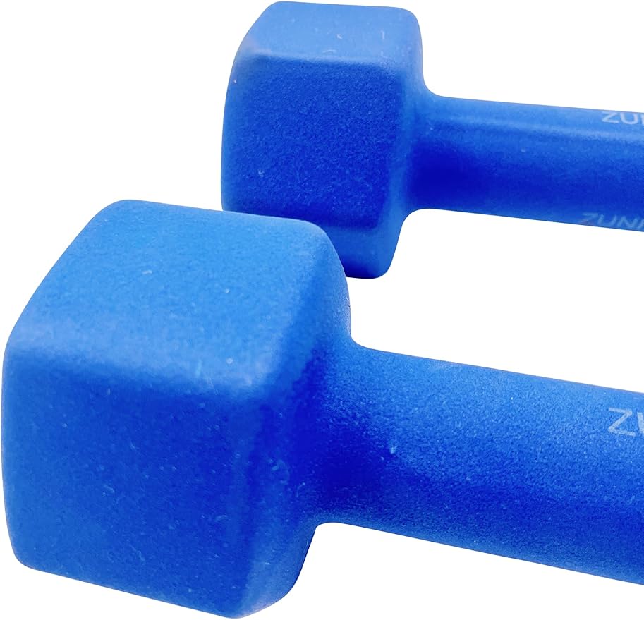 ZUNIRA 10LB Neoprene Dumbbells Set – Hexagon Hand Weights for Women & Men, Anti-Roll Design, Comfortable Grip, Ideal for Strength Training & Home Workouts