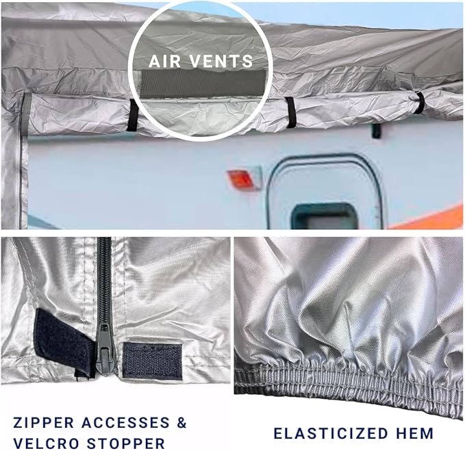 ShieldAll Ultimate Class C RV Cover, Waterproof UV Resistant Class C Motorhome Cover Fits 23 feet to 26 feet Class C RV, Silver Color