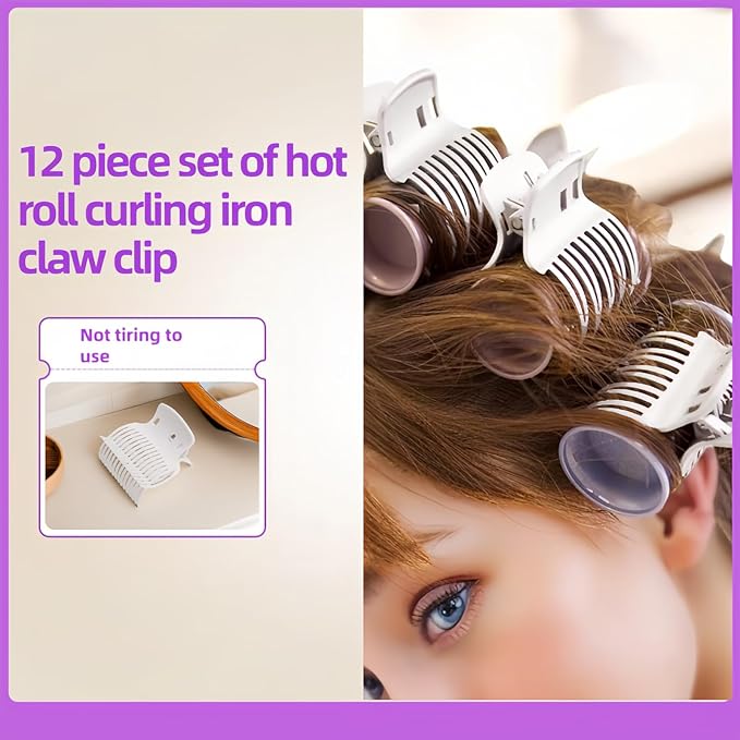 9-Pack Anti-Slip Curl Claw Clips for All Curling Iron Sizes - Heat-Resistant Plastic Hair Holders for Secure Styling, Reusable Curl Holders for Salon-Quality Waves