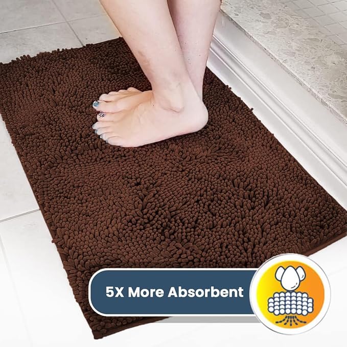 Muddy Mat Shown on TV Super Absorbent Microfiber Dog Door Mat for Muddy Paws, Non-Slip Washable Pet Rug, Quick Dry Chenille Entryway Carpet, Machine Washable Indoor Outdoor mat, Brown 30"x19"