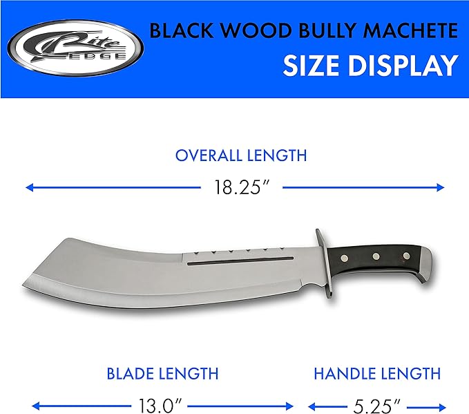 SZCO Supplies 18.25" Full Tang Machete with Nylon Sheath Ai High-Carbon Stainless Steel Blade for Camping, Survival, and Outdoor Adventures