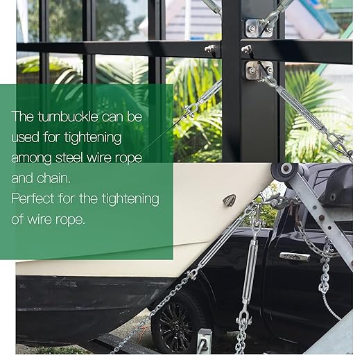 14" Jaw Jaw Turnbuckle Galvanized Jaw and Jaw Turnbuckle, Jaw Jaw Closed Body Marine Turnbuckle Jaw, 2000lbs Working Load Limit, Durable for Wire Rope Cable (14" x 4")