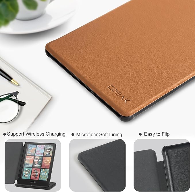 CoBak Case for 7" E-Readers - All New PU Leather Cover with Auto Sleep Wake Feature for E-Readers 2024 Released