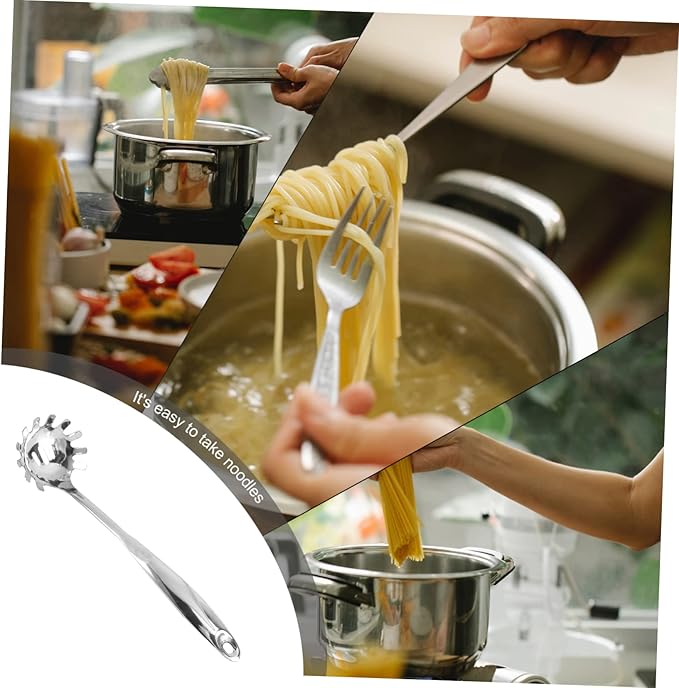 Sturdy Noodles Serving Spoon Strainer 304 Stainless Steel for Safe Cooking and Easy Cleaning