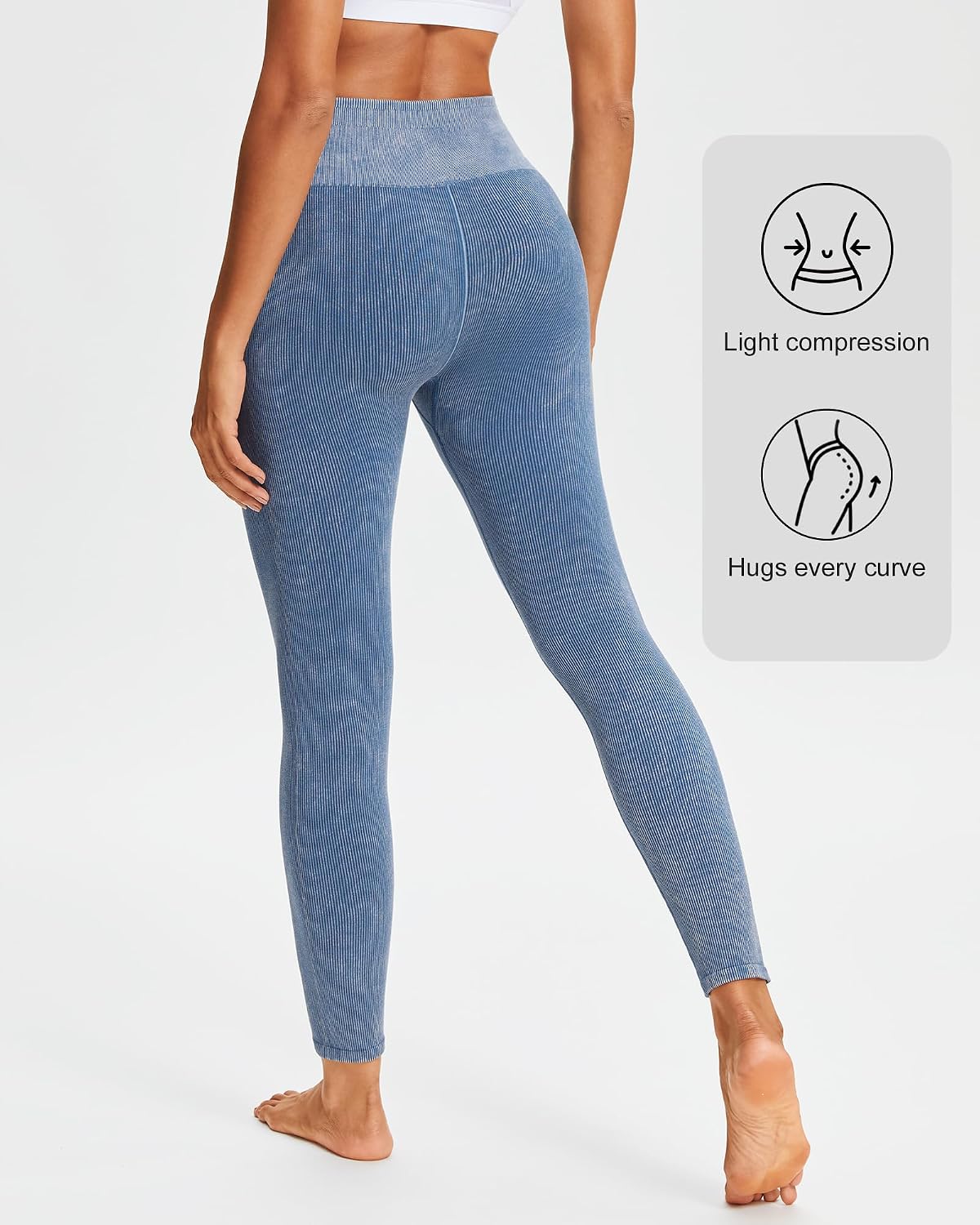 Stelle Workout Ribbed Seamless Leggings for Women High Waist Tummy Control Gym Leggings Athletic Yoga Pants