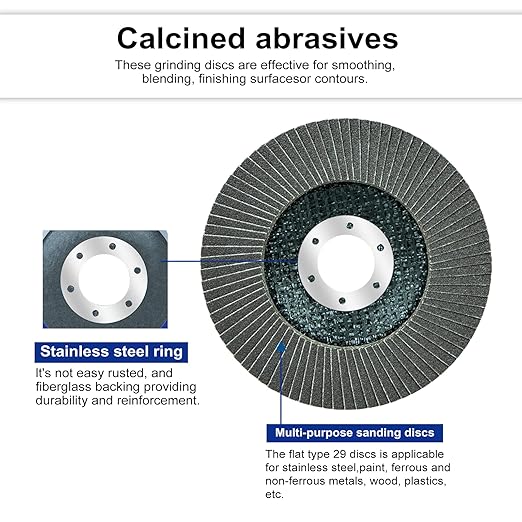 Sali 10 Pack Flap Disc 40 Grit 4.5" x 7/8-Inch Sanding Disc Bevel Type #29 Premium and Industrial Grade Angle Grinder Grinding Wheel High Performance Edge Grinding