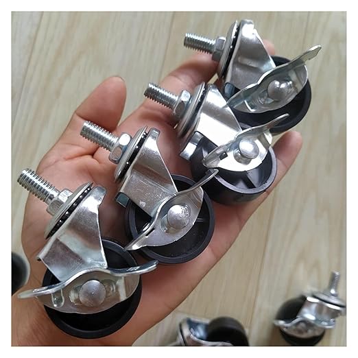 Furniture castors,Swivel Caster Wheels, 50mm Swivel Castors Wheels, 4 Pcs Nylon Heavy Duty Furniture Caster Wheels, Ball Bearing Moves Smooth, Furniture Wheels with Screws, Max 70KG (Size : 4 Braked)