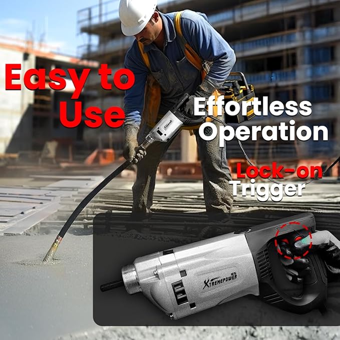 XtremepowerUS 2200W Portable Hand Held Concrete Vibrator Electric 5" ft Long Shaft Construction Mixer Cement