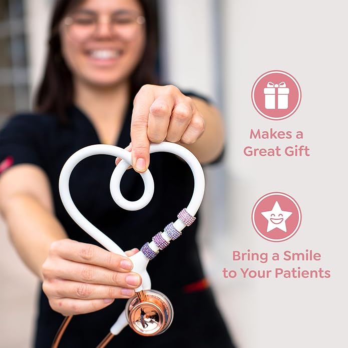 charMED Stethoscope Charms for Nurses - Gifts for Nurses, Doctors, Veterinarians, Technicians, and Healthcare Professionals - Metal 0.5" Ring Charm