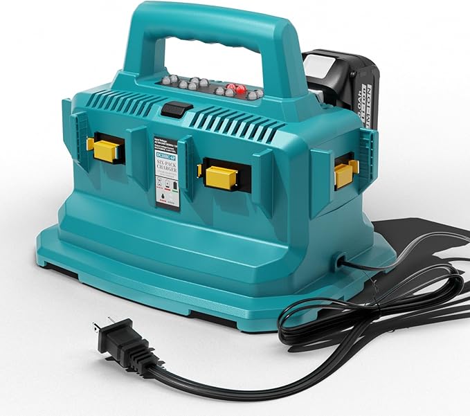 6-Ports Replacement Battery Charger for Makita 18v Battery Charger DC18RC DC18RD, Sequential Charger Compatible with Makita 18v Battery BL1815 BL1830 BL1840 BL1845 BL1850 BL1860