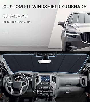 Car Windshield Sun Shade fits 2006-2009 Hummer H3,Car Window Shades-Safeguard