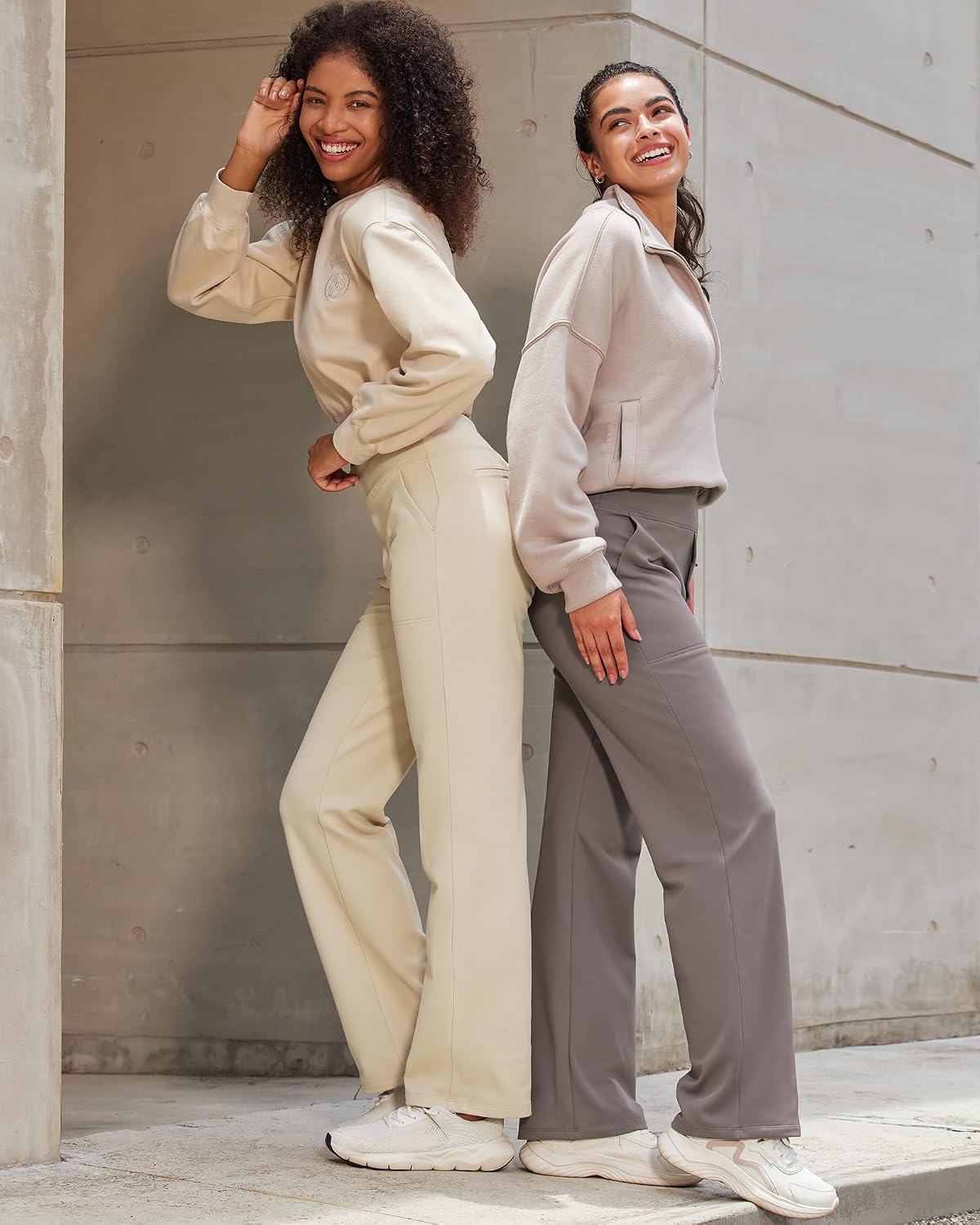 Wide leg yoga pants made from soft, moisture-wicking fabric providing luxurious comfort and flexibility with a high-waist design for a flattering fit.