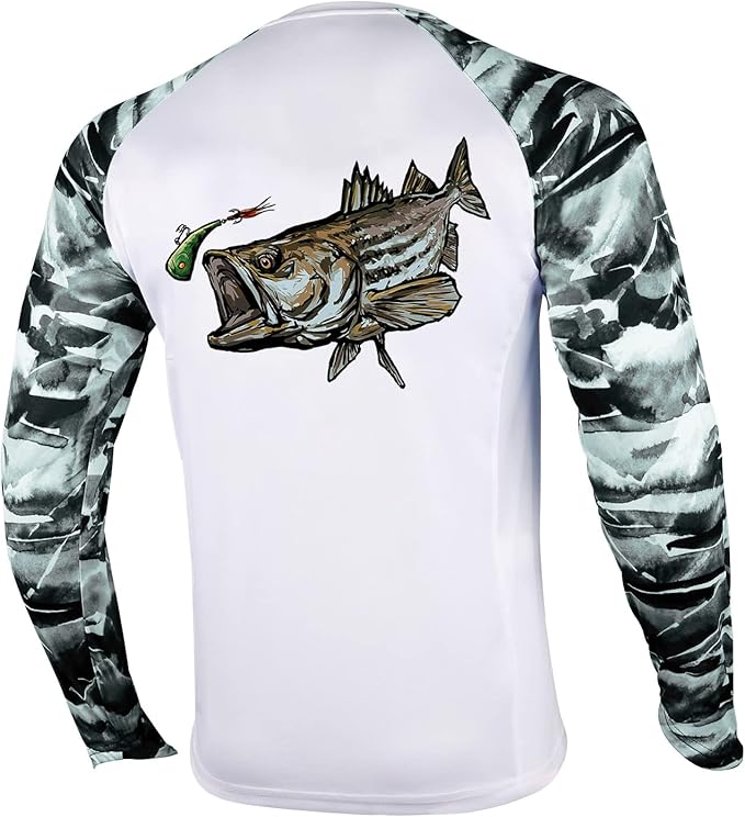 Palmyth Fishing Shirt for Men Long Sleeve Sun Protection UV UPF 50 T-Shirts with Pocket