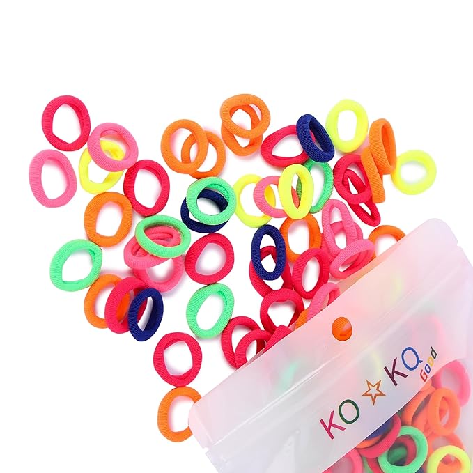 Ponytail Holder Cotton Mini Hair Elastic Rubber Bands Tight, Non-slippery, Stretchable Cotton Elastic Hair Rubber Bands for Kids, Girls Women's (Pack of 50)