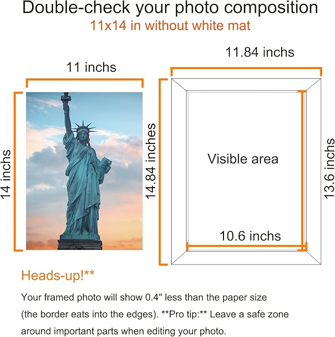 SESEAT 11x14 Picture Frame Pack of 4,Display Pictures 8x10 with Mat or 11x14 Without Mat,Wall Mounting Photo Frame, Rustic Brown