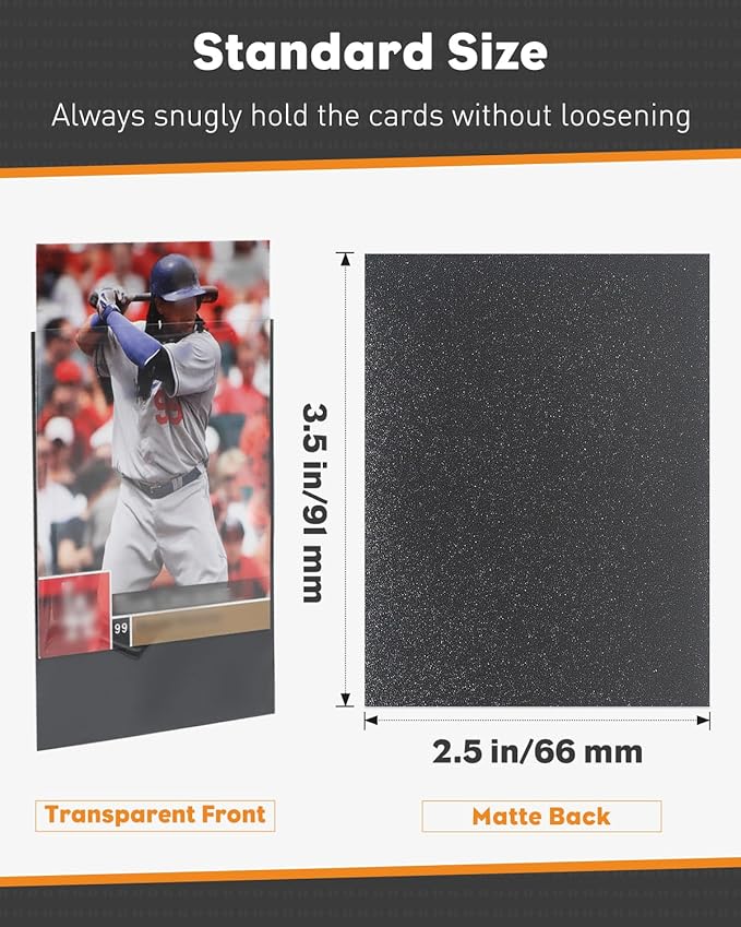 Uniclife 100 Counts Black MTG Card Sleeves Matte Back Trading Card Sleeves Baseball Card Sleeves Standard Sized Deck Card Protectors for Sports Cards Football Cards Game Cards Yugioh Cards, 66 x 91 mm