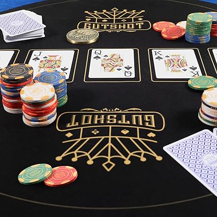 GUTSHOT Foldable Casino Quality Poker Mat Water Resistant Poker Table Cloth, Soft Multi-Spandex Waterproof, Noise-Free Gameplay Includes Carrying Bag and 2 Gift Poker Card Packs