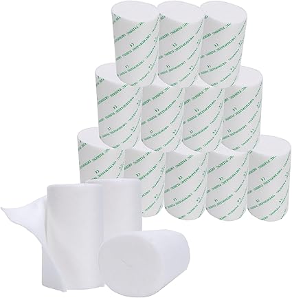 Cast Padding 12 Rolls 4 x 12ft, Individually Wrapped, Undercast Padding Cotton, Gauze Bandage for Halloween Wrap Bandage Art Projects, Body Casts, Mask Making, Hobby Craft, Wound Care, Orthopedic