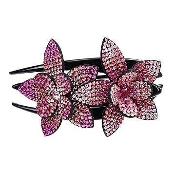 Women's Hair Barrettes for Women Flower Hair Clips Clip Back Hair Holder for Daily and Special Occasions