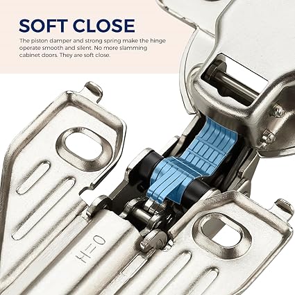 Ravinte 5 Pairs 10 Packs Full Overlay Cabinet Door Hinges,105 Degree Adjustable Concealed Kitchen Cabinet Hinges Soft Close for Face Frame Cabinet