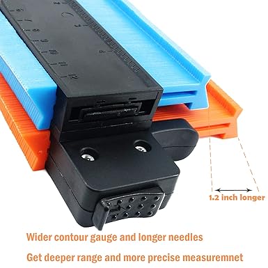Contour Gauge Profile Tool with Lock, AMPLE 5 and 10 inch Widen Outline Shape Duplicator, 3 Pack Plastic Angle Measuring Woodworking Ruler, Finder, Precisely Copy Irregular Duplication Gauge Corners