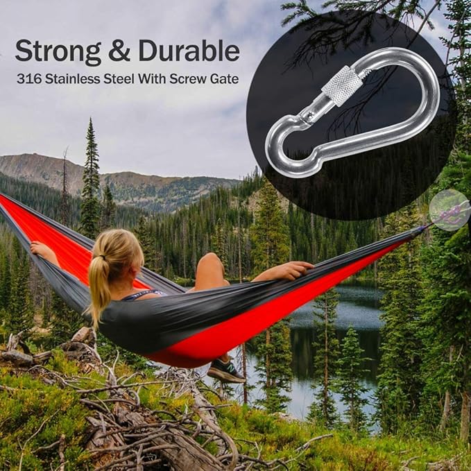 PROND Locking Carabiners, Heavy Duty Carabiner, 316 Stainless Steel Screw Lock Carabiner Hooks