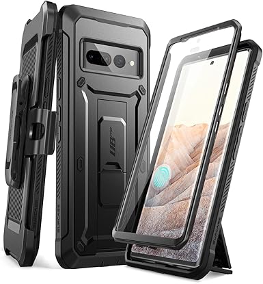 SUPCASE Unicorn Beetle Pro Series Case for Google Pixel 7 Pro (2022 Release), Full-Body Rugged Belt-Clip Kickstand Case with Built-in Screen Protector (Black)