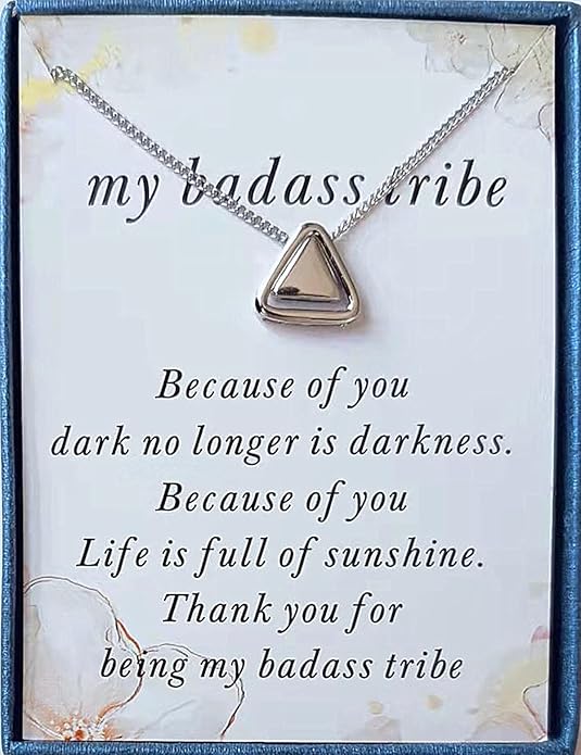 Thank You for Being My Badass Tribe Necklace For Women Friendship Pendant Necklace Best Friends Tribe to My Badass Squad Tribe Jewelry Back to School Graduation Gifts With Gift Box and Card