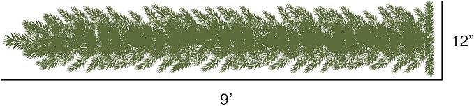 Vickerman 9' Flocked Alaskan Pine Artificial Christmas Garland, Clear Dura-lit Incandescent Mini Lights - Faux Pine Christmas Garland - Seasonal Indoor Home Decor