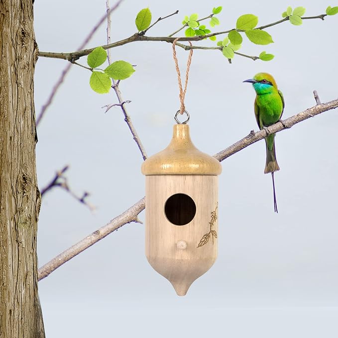 Hummingbird House,Wooden Hummingbird Houses for Outside for Nesting, Gardening Gifts Home Decoration,1 Pack
