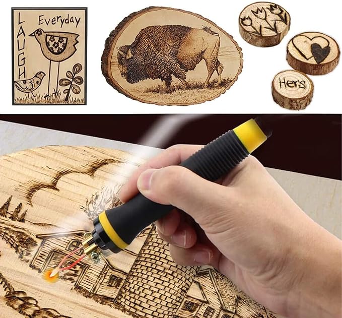Wood Burning Pyrography Pen for Tekchic 110V 50W Professional Wood Burning Kit