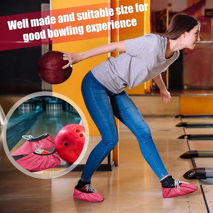Geyoga 2 Pieces Bowling Shoe Covers for Sports Bowling Polyester Shoe Covers Protector Accessories for Men Women Game Sports Supplies