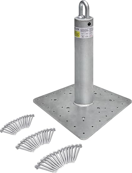 Frontline Fall Protection RO18 Commercial Roof Anchor 18" OSHA ANSI Compliant Galvanized Steel Roofing Anchor Point Metal, Wood or Concrete Application