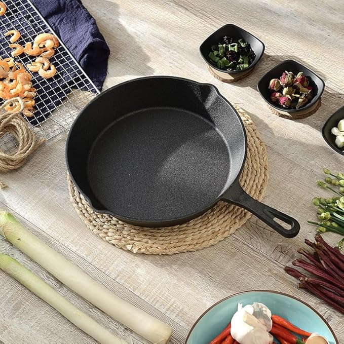Cast Iron Pans, Pan Sauté Kitchen Pan, Cast Iron Skillet with Handle (8 Inch)