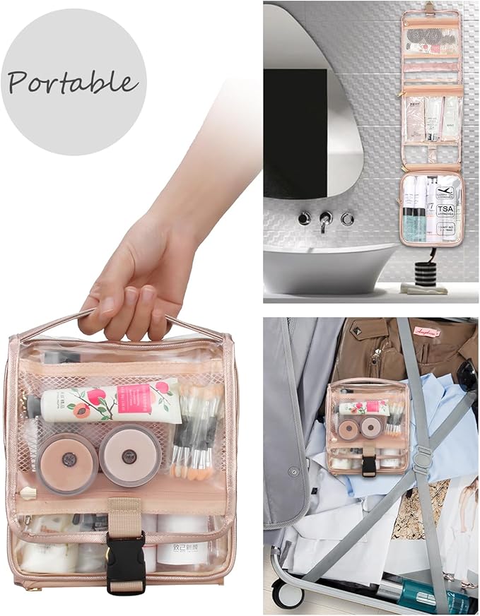 Clear Travel Bag with Tsa Approved Toiletry Bag Hanging Toiletry Bag for Women Makeup Bag Small Hanging Toiletry Bag for Men Toiletry Bags for Traveling Women Toiletries