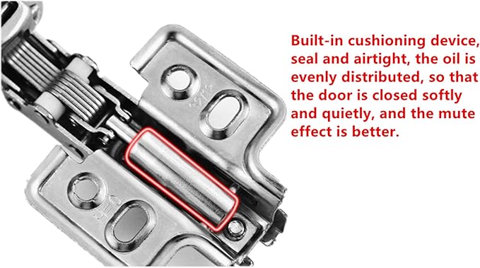 2pcs 35mm Concealed Hinge Face Frame Mounting Concealed Hinges, Kitchen Cabinet Door Hinges Damper Cupboard Closet Door Hardware Furniture Accessories with Screw