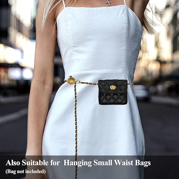 YAMEIZE Women Waist Chain Belt - Adjustable Body Metal Belly Chain for Pants Dresses Trousers