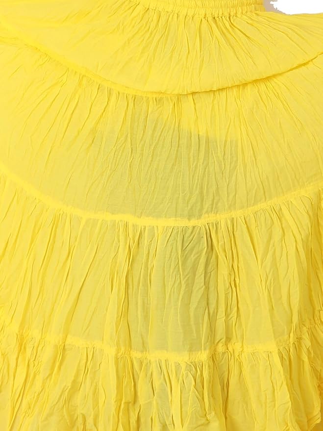Wevez Women's Flowy Renaissance Long Maxi Tiered Peasant Dance Skirt, Plus Size 0X to 3X