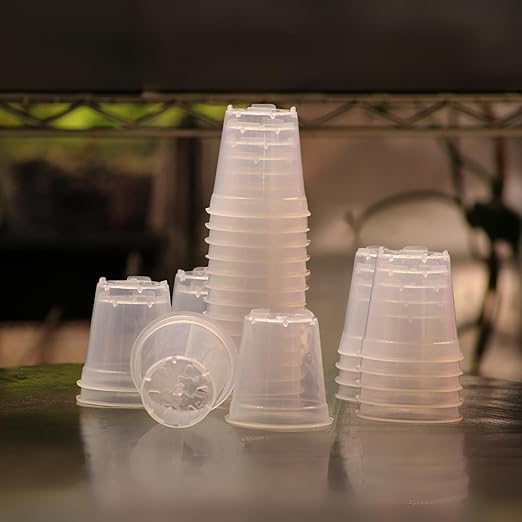 Clear Nursery Pots - 2.5 Inches (Pack of 40) | Nursery Pots | Clear Propagation Pots | Garden Pots | Clear Sturdy Pots | Transparent Pots